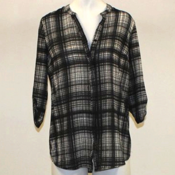 Dynamite Tops - Dynamite Oversized Plaid shirt